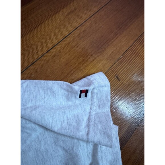 Y2K Tommy Hilfiger Spell Out Shirt Heather Gray Embroidered Vintage Mens Medium - Picture 5 of 8
